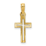 10K / 14K Yellow Gold Diamond-Cut Cross Charm - Product Photo