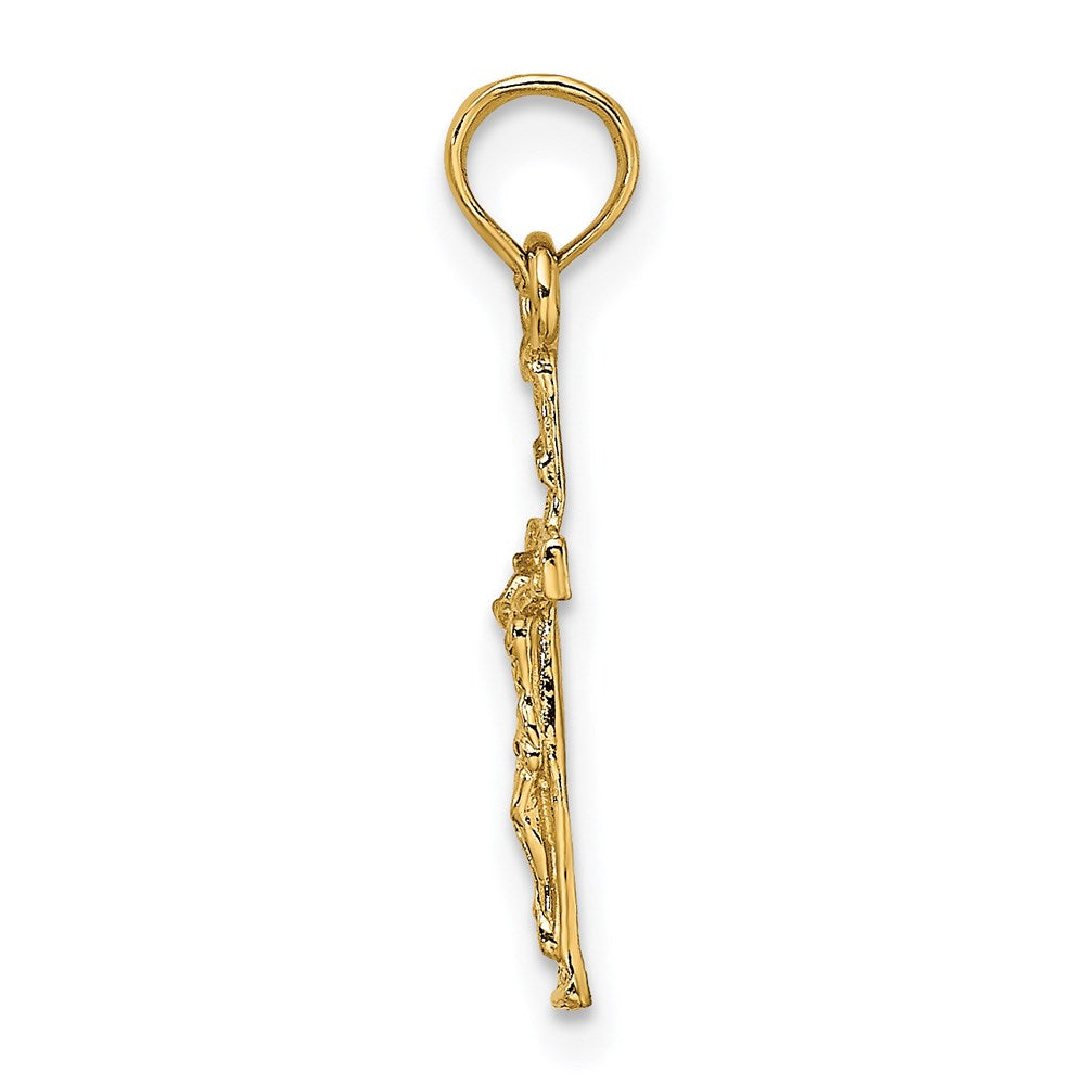 10K / 14K Yellow Gold Mini Crucifix Charm - Product Photo
