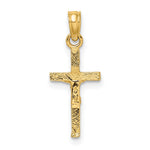 10K / 14K Yellow Gold Mini Crucifix Charm - Product Photo