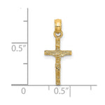 10K / 14K Yellow Gold Mini Crucifix Charm - Product Photo