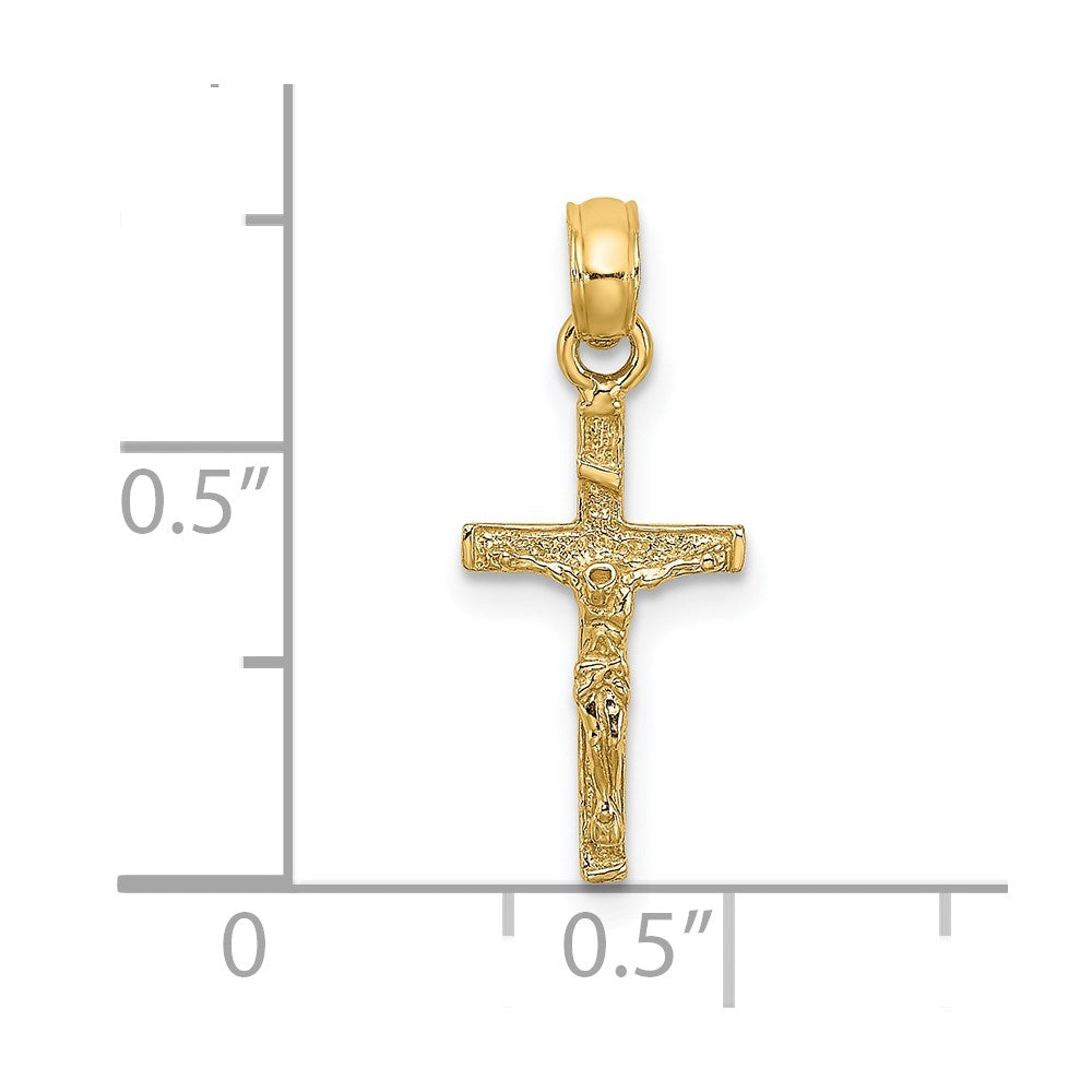 10K / 14K Yellow Gold Mini Crucifix Charm - Product Photo
