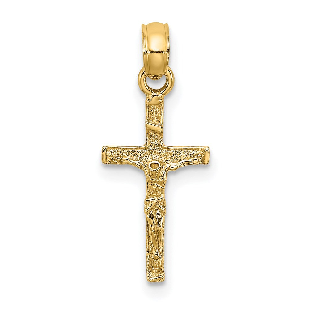 10K / 14K Yellow Gold Mini Crucifix Charm - Product Photo