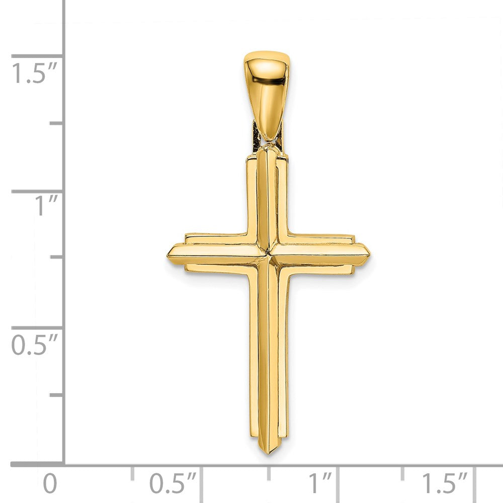 10K / 14K Yellow Gold Polished Cross Charm - Product Photo