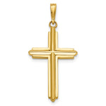 10K / 14K Yellow Gold Polished Cross Charm - Product Photo