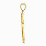 10K / 14K Yellow Gold Tubular Cross Pendant - Product Photo
