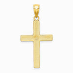 10K / 14K Yellow Gold Tubular Cross Pendant - Product Photo