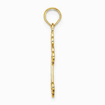 10K / 14K Yellow Gold Lace Center Budded Cross Charm - Product Photo