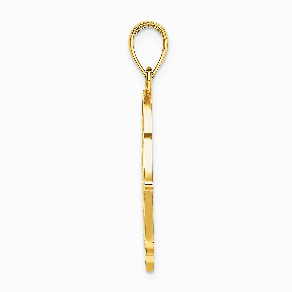 10K / 14K Yellow Gold Hamsa W/ Star Of David Charm - Product Photo