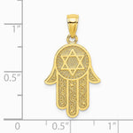 10K / 14K Yellow Gold Hamsa W/ Star Of David Charm - Product Photo