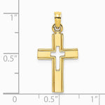 10K / 14K Yellow Gold Polished and Cut-Out Cross Charm - Product Photo