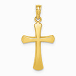 10K / 14K Yellow Gold Polished Beveled Cross w/ Round Tips Charm - Product Photo