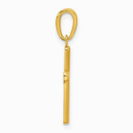 10K / 14K Yellow Gold Polished Beveled Cross w/ Round Tips Charm - Product Photo