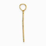 10K / 14K Yellow Gold Diamond-Cut w/ Beaded Edge Cross Charm - Product Photo