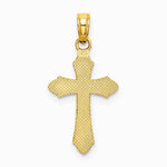 10K / 14K Yellow Gold Diamond-Cut w/ Beaded Edge Cross Charm - Product Photo