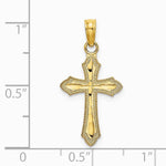 10K / 14K Yellow Gold Diamond-Cut w/ Beaded Edge Cross Charm - Product Photo