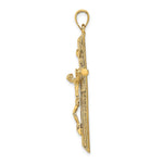 10K / 14K Yellow Gold Textured Crucifix Charm - Product Photo