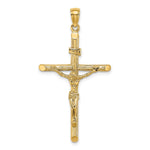 10K / 14K Yellow Gold Textured Crucifix Charm - Product Photo