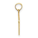 10K / 14K Yellow Gold Polished Beveled Cross w/ Round tips Charm - Product Photo