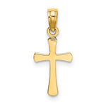10K / 14K Yellow Gold Polished Beveled Cross w/ Round tips Charm - Product Photo