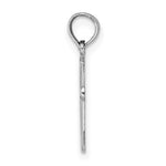 10K / 14K White Gold Polished Beveled Cross w/ Round tips Charm - Product Photo