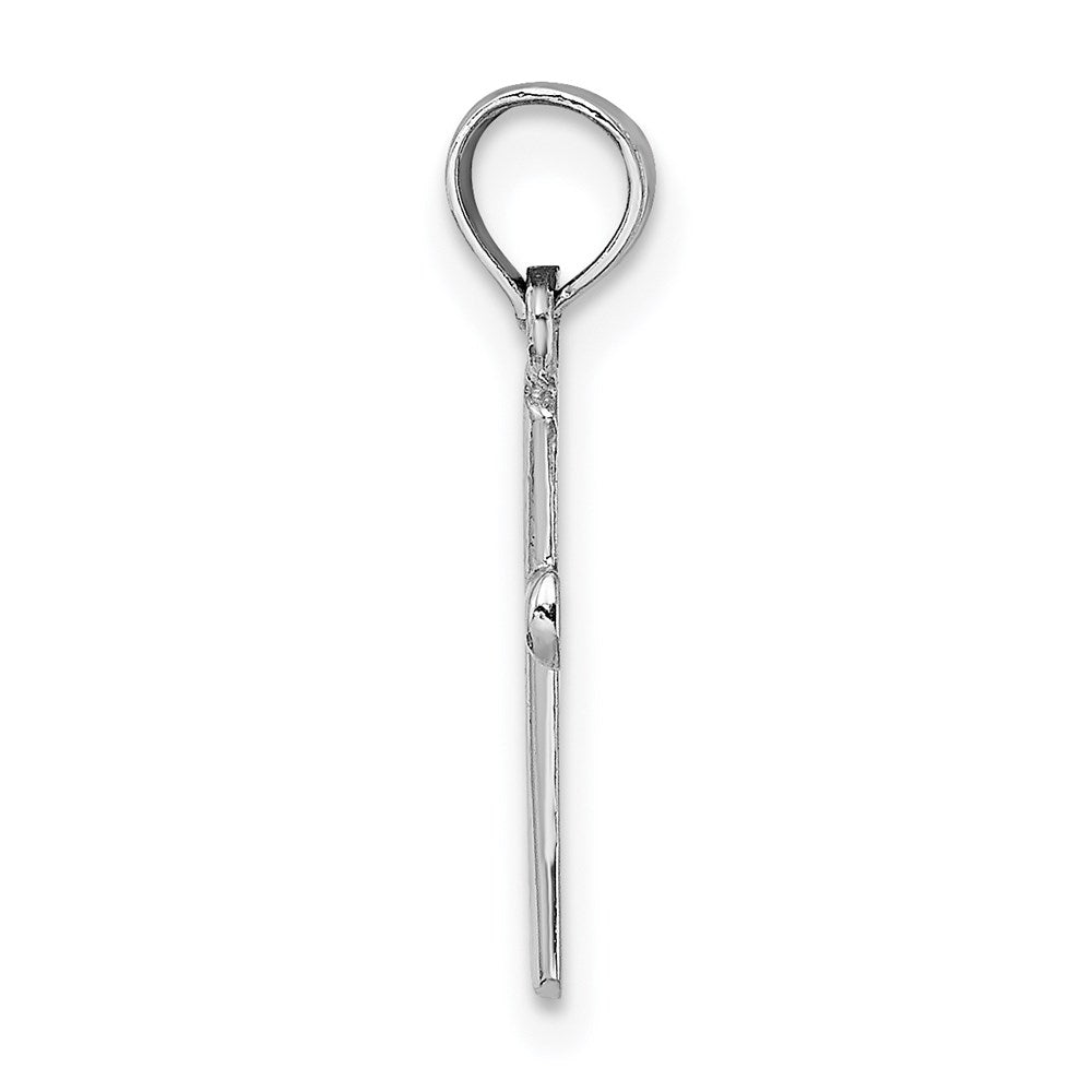 10K / 14K White Gold Polished Beveled Cross w/ Round tips Charm - Product Photo