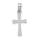 10K / 14K White Gold Polished Beveled Cross w/ Round tips Charm - Product Photo