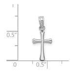 10K / 14K White Gold Polished Beveled Cross w/ Round tips Charm - Product Photo