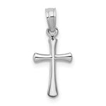 10K / 14K White Gold Polished Beveled Cross w/ Round tips Charm - Product Photo