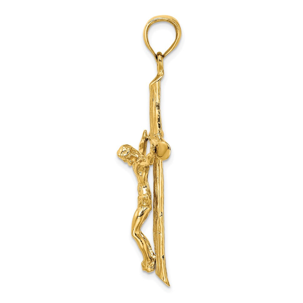 14K Textured Crucifix Charm - Product Photo