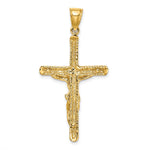 14K Textured Crucifix Charm - Product Photo