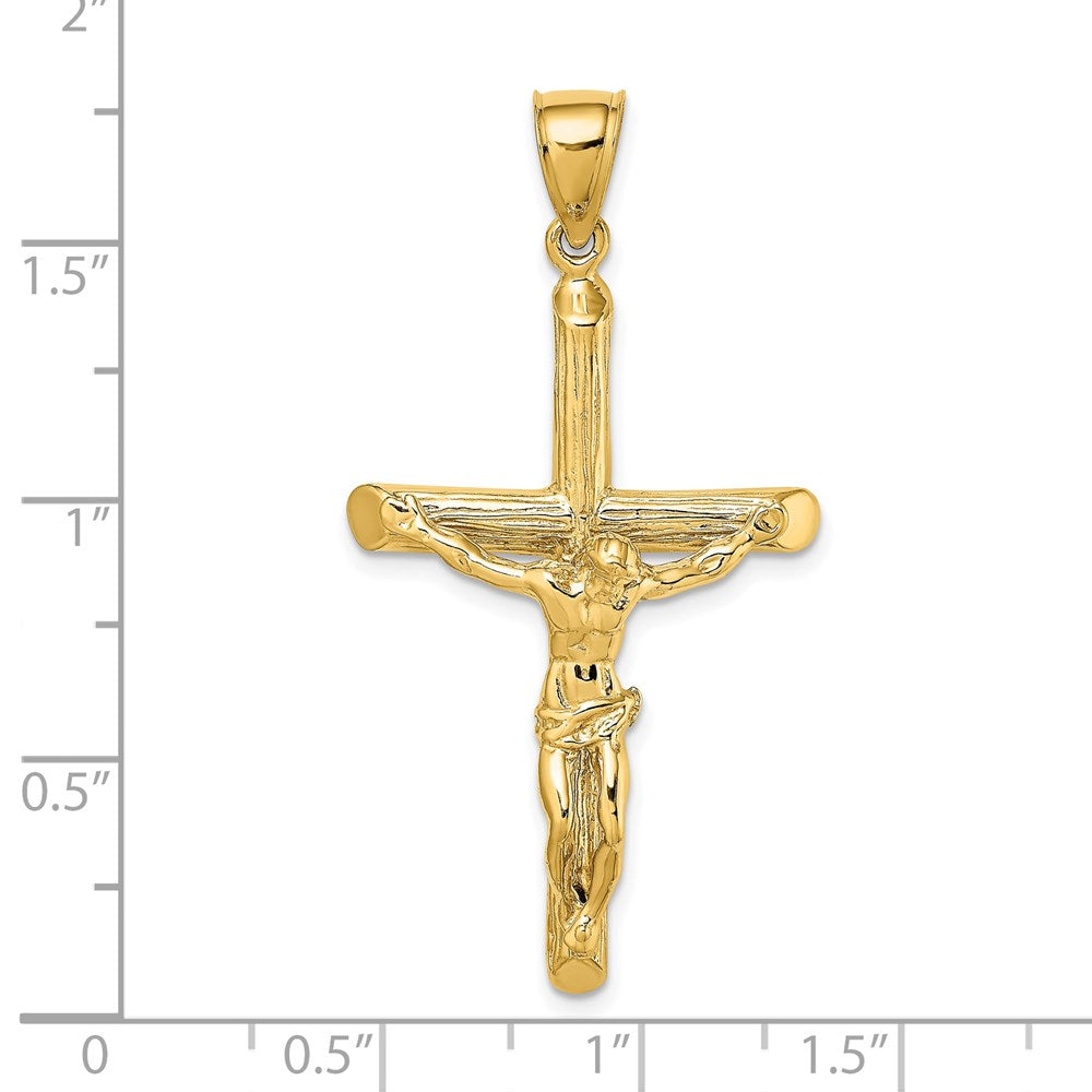 14K Textured Crucifix Charm - Product Photo