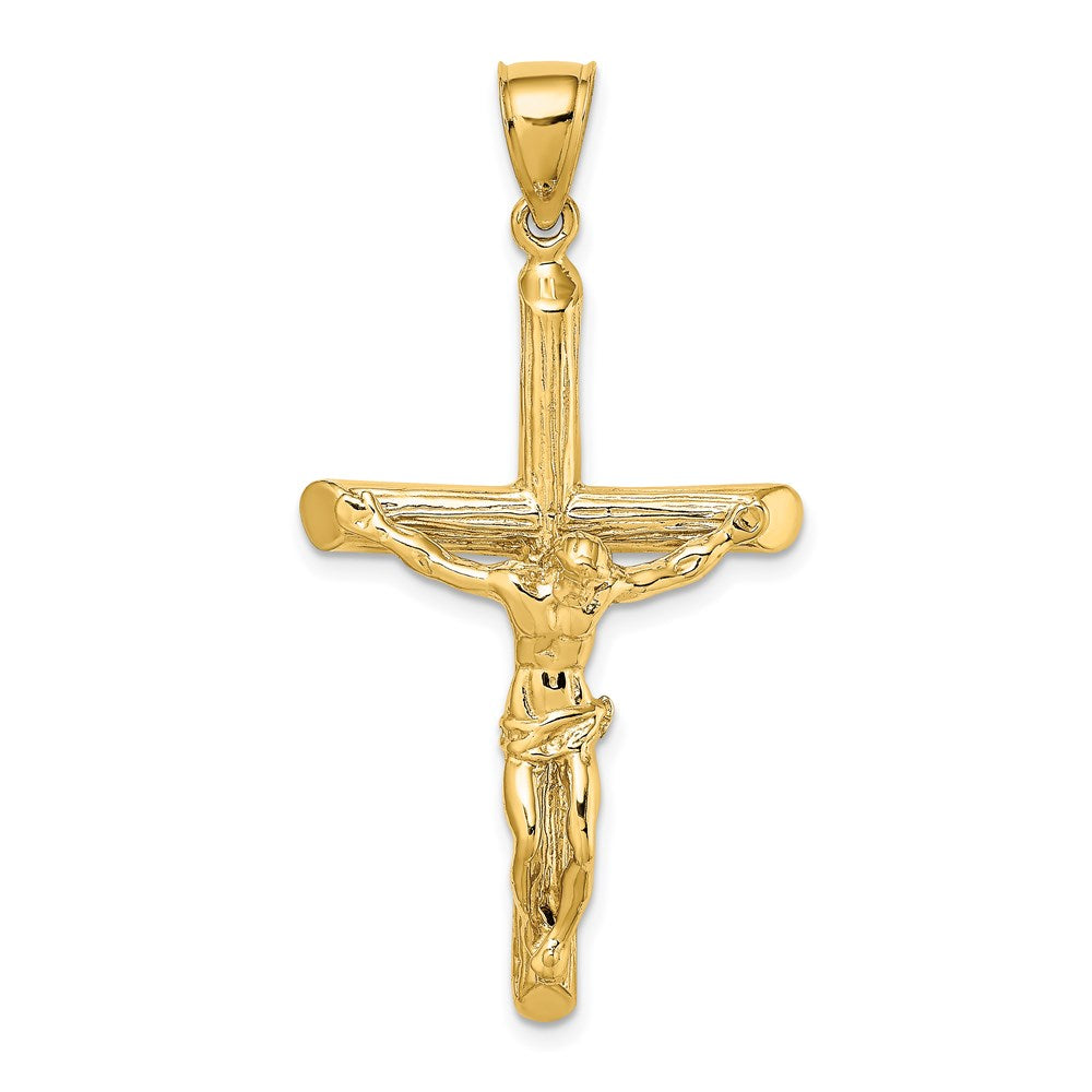 14K Textured Crucifix Charm - Product Photo
