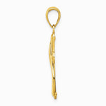 10K / 14K Yellow Gold Cross With Drape Charm - Product Photo