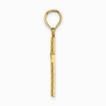 10K / 14K Yellow Gold Beaded and Polished Cross Charm - Product Photo