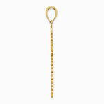 10K / 14K Yellow Gold w/ Lace Border Cross Charm - Product Photo