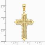 10K / 14K Yellow Gold w/ Lace Border Cross Charm - Product Photo