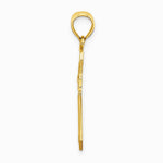 10K / 14K Yellow Gold w/ Engraved Edges Cross Charm - Product Photo
