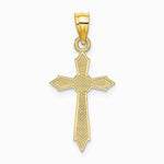 10K / 14K Yellow Gold w/ Engraved Edges Cross Charm - Product Photo