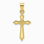 10K / 14K Yellow Gold w/ Engraved Edges Cross Charm - Product Photo