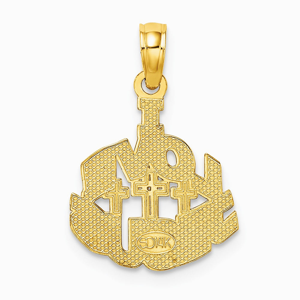 14K Yellow Gold I LOVE JESUS Cross Charm - Product Photo