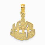 14K Yellow Gold I LOVE JESUS Cross Charm - Product Photo