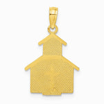 10K / 14K Yellow Gold Church w/ Cross On Door Charm - Product Photo
