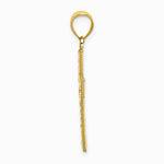 10K / 14K Yellow Gold Diamond-Cut Edge and Filigree Center Cross Charm - Product Photo