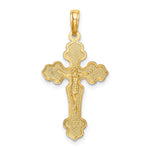10K / 14K Yellow Gold Diamond-Cut Crucifix W /Fancy Tips Charm - Product Photo