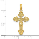 10K / 14K Yellow Gold Diamond-Cut Crucifix W /Fancy Tips Charm - Product Photo