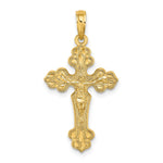 10K / 14K Yellow Gold Diamond-Cut Crucifix W /Fancy Tips Charm - Product Photo