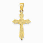 10K / 14K Yellow Gold W/ Arrow Pointed Ends Crucifix Charm - Product Photo