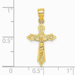 10K / 14K Yellow Gold W/ Arrow Pointed Ends Crucifix Charm - Product Photo