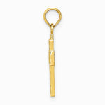10K / 14K Yellow Gold Cut-Out Heart Design Cross Charm - Product Photo