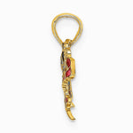 10K / 14K Yellow Gold Small Enameled Blue and Red Butterfly Charm - Product Photo